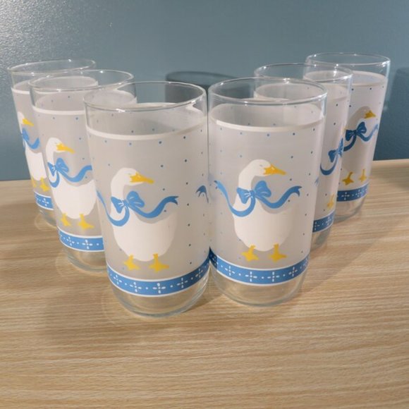 Vintage Libbey Frosted Country Goose Drinking Glasses - Set of 6 - Picture 4 of 7